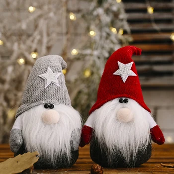Kalėdų Animacinis Naujųjų Metų Švenčių Prekių Santa Claus Beveidis Vyras Lėlės Darbalaukio Papuošalas Kabo Megztos Lėlės Medžio Pakabukas