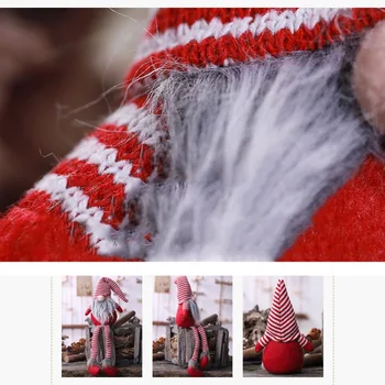 Kalėdų Gnome Dovanos Atostogų Apdailos Metu Rankų Darbo Dryžuotas Tomte Pliušinis Lėlės, Stalo Santa Figūrėlės Papuošalai