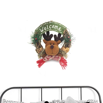 Kalėdų Vainikas už Durų - 20cm Durų Vainikai, Kalėdų Namų Durų Kabykla Sienos Automobilių Apdailos (Elnių)