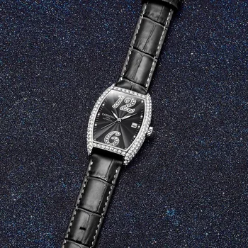 Karnavalas Viršuje Prabangos Prekės Šveicarija Nauji moteriški Laikrodžiai Deimantų Žiūrėti Moterų Mechaninė Automatinė Safyras Laikrodis C8857-4