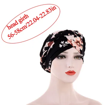 Karšto Kepurės Patterened Hijabs Musulmonų Turbaną Laisvalaikio Reikmenys Turbantes Skrybėlę Twist nerijos Galvos Wrap galvos Apdangalai Wrap Bžūp Pledas Florla
