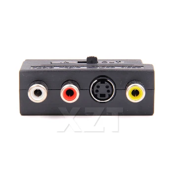Karšto Pardavimo Mini RGB Scart į Composite RCA, S-Video, AV-TV Garso Adapteris SCART Moterų Keitiklio Jungtis