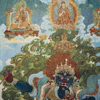 Kinija metai Tibete šilko Thangka kaip kabo tapybos fengshui Tibeto Dievo Budos statula