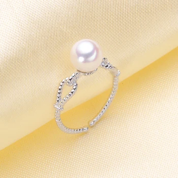 Klasikinis Perlų Žiedai Parametrai S925 Sterling Silver Pearl Žiedai Turėtojas Moterų 