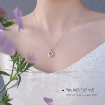 Korėjos Naujas Bijoux Sidabro Spalvos Kristalų Apvalios Kaklo Moterų Mados Juvelyrikos Kolye Collares