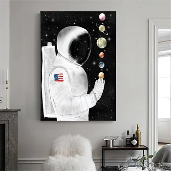 Kosmoso Planetos Kosmonautas ModernPoster Visatos Erdvės Drobė Sienos Menas Spausdinti Tapybos Šiuolaikinio Meno Nuotrauką Namų Kambario Dekoro