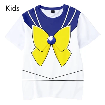 Kūrybos Sailor Moon marškinėliai vaikų anime 3D marškinėliai berniukui, mergina mados 3D Tees patogus vaikams laisvalaikio karšto pardavimo, T-marškinėliai, Topai