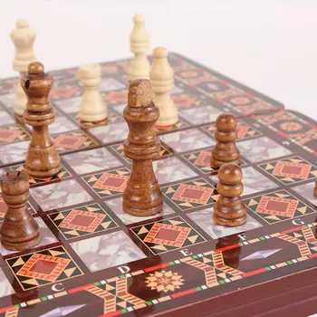 Lankstymo Mediniai Šachmatų Rinkinį Rankų darbo Šachmatai stalo Žaidimas, Dėlionės, Žaislų, Pradedantiesiems Vaikas