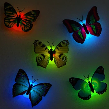 LED Nakties Šviesos 3D lipnios Drugelio Formos Dekoratyvinis Naktį Šviesos Siena Lempos, Lemputės, Patalpų Apšvietimas, Namų Dekoro
