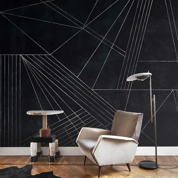 MASAR Šiuolaikinės minimalistinė geometrinių užsakymą freskos kūrybos dryžuotų tapetų viešbučio restorane fone tapetų Linija