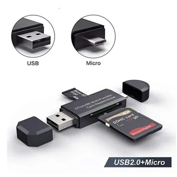 Micro TF, SD kortelių Skaitytuvą, C Tipo, USB 2.0 Atminties OTG Smart Card Reader TF Atminties Kortelę Didelio Greičio Adapterį, skirtą išmanųjį telefoną, Tabletės