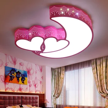 Miegamojo lempa, šiltas, romantiškas led lubų šviestuvas mergina rožinė vestuvių kambario lempos svetimų širdies formos kambario lubų šviesos