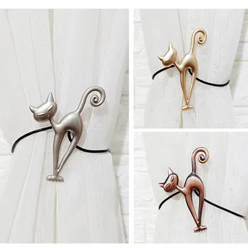 Mielas animacinių filmų katės užuolaidų priklausomieji Europos stiliaus dekoratyvinės uždangos sagtis laisvas smūgis kabliu magnetas diržo užuolaidų priedai