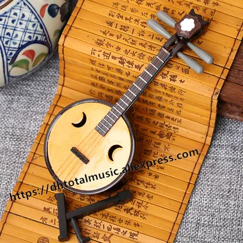 Miniatiūriniai Zhongruan Modelio Replika su Stovu ir Byla Mini Zhongruan Mini Muzikos Instrumentas, Papuošalai Kinijos Tradicinės Dovanos