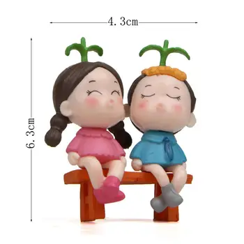 Miniatiūros Micro Sodo Apdailos PVC Animacinių filmų Kėdžių Pora Kraštovaizdžio Lėlės Ornamentu už Lėlių namelis