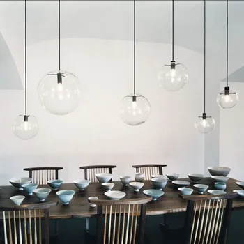 Modernus Nordic Sieniniai šviestuvai Aišku, Pasaulyje Stiklo Pakabukas Lempos Kamuolys LED E27 šviesos Tvirtikliai, Gyvenamasis Kambarys, Virtuvė, Blizgesio