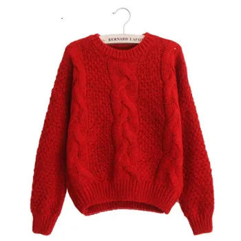 Moterims Megztiniai Šiltas Megztinis ir Džemperiai Crewneck Moheros Megztinis Twist Traukti Džemperiai Rudenį 2020 Megztiniai Kalėdų