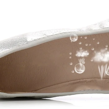 MVVJKE Ponios minkšta pado batai mokasīni, pažymėjo tne žiedai baleto butai patogiai važiuoti šokių avalynė mikropluošto aukso