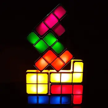 Naktį Šviesos 3d Tetris Didina Tangram Įspūdį LED 