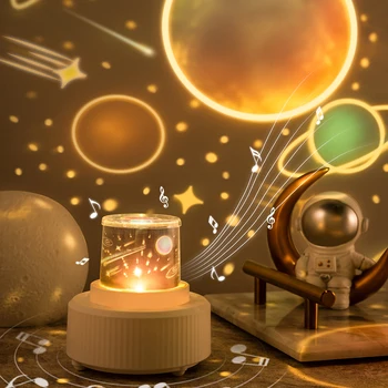 Naktį Šviesos Apvalus LED Projektorius, Miegamojo Puošimas Keista Atmosfera Vaikai Dovana Su Muzika, Kūrybiškas, Romantiškas Dizainas Žvaigždžių Projekcija