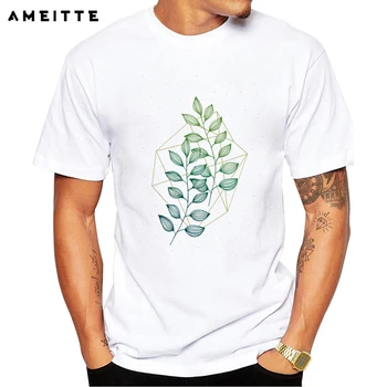 Naujas Atvykimo Pobūdis Grafinio Dizaino T-Shirt Vyrai Geometrines Atspausdinta Marškinėliai Vasaros Atsitiktinis Balti trumpomis Rankovėmis Viršūnes Tee