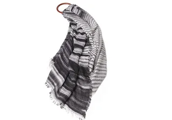 Naujas atvykimo ėriukų vilna moterų mados dryžuotas šalikai, šaliai, kaklaskarės pashmina skara 125x150cm juoda balta 2color