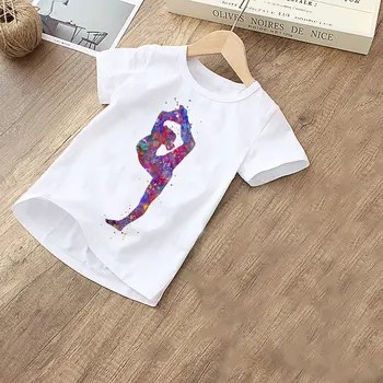 Naujas Grafiti T-shirt Mados Mergina Drabužius Šokių Baleto Spausdinti Baby Boy Marškinėliai Harajuku Dizaino Vaikiški Marškinėliai Apvalios Kaklo Kūdikių Marškinėliai