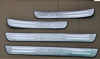 Nerūdijančio plieno Nusitrinti Plokštė/Durų Slenksčio Raštas Lipdukas Automobilio Stilius Už Chevrolet Captiva 2008-2018