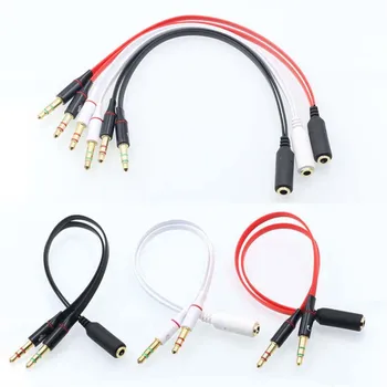 Nešiojamas, 2 Vyrų ir 1 Moterų Mic Kompiuterio TPE Stereo laisvų Rankų įranga Y Formos 20cm 3.5 mm Audio Splitter Cable