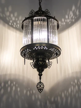 Nuostabi turkijos liustra,pyrex rankų darbo senovinių art deco lubų šviesos,pakabukas turkijos lempos