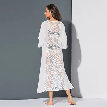 Nėrinių suknelė moterų vasaros 2021 naujas Bohemiškas megztinis ir paplūdimio suknelė, palaidinė