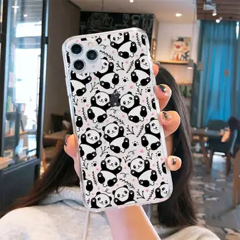 Panda juokingas, mielas, puikus Telefonas Byla Skaidri minkšta iphone 5 5s 5c se 6 6s 7 8 11 12 plus x mini xs xr pro max