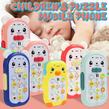 Penkių Spalvų Mielas Naujų Baby Vaikų Teether Žaislas Veidą,-keičiasi Muzikos Mobiliojo Telefono Tėvų-vaikų Bendravimą Mobiliuoju Telefonu Žaislą Dovanų