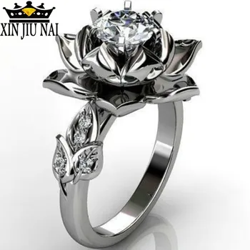 Ponios Šviesus Prabanga, Aukštos Kokybės Full Kristalų Didelis Perlas Vestuvių Žiedas Blizga Rožių Gėlių Cirkonis Ultimate Papuošalus 925 žiedo