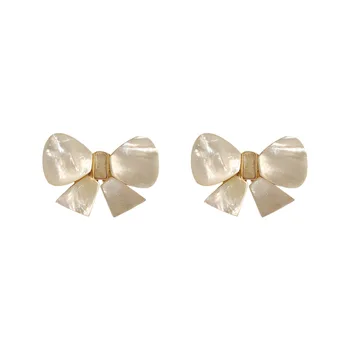 Prabanga bowknot shell moterų auskarai grožio auksinės ear stud bižuterijos eardrop rinkiniai auskaru ausyje žiedą, moterims, aksesuarai