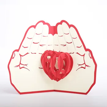 Produkto kūrybos Valentino Dienos dovana poros prisipažinimas mažai kortelės 520 išorinis meilės palm 3D atvirukas