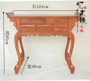 Raudonmedžio altoriaus Kinijos medienos Buda smilkalų lentelė senovinis raudonmedžio lentelė.