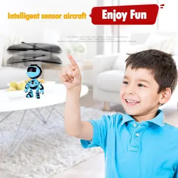 RC Vertus Indukcinis Skraidantis Robotas Vaikas Plaukioja Kamuolys Mini LED Nepilotuojamų Orlaivių, Sraigtasparnių Vertus Infraraudonųjų spindulių Indukcijos Vaikai Šviesą Žaislai