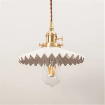 Retro Loft Stiliaus Edison Pramonės Derliaus LED Pakabukas Šviesos Armatūra Antikvariniai Vario Keramikos Kabo Lempa Patalpų Apšvietimas