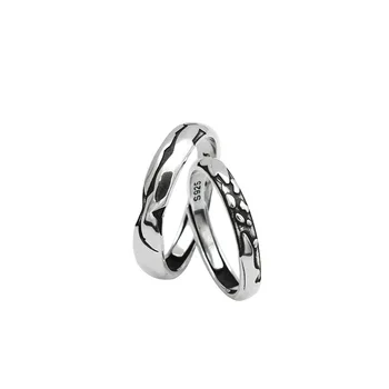 Retro pora žiedas s925 sterlingas sidabro žiedas asmenybės vyrų ir moterų atidaryti sidabro žiedas tendencijos mados sidabrinė