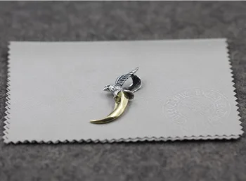 S925 sterlingas sidabro pakabukas asmenybės klasikinis mados stilius plunksnų Brass Eagle tag stiliaus 2018 naujas siųsti patinka papuošalai dovana