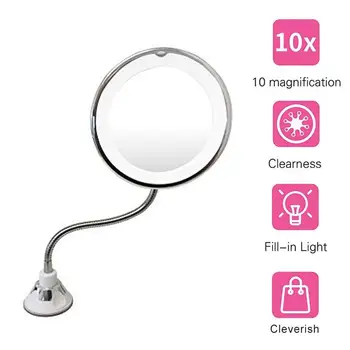 Siurbtukas Didinamasis veidrodis LED 360 Sukimosi 5X 10X Fogless Dušo Skustis sudaro Rūko Nemokamai Veidrodėliai