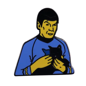 Spock Vulcan, turintis Juoda Katė emalio pin Star-Trek sagė