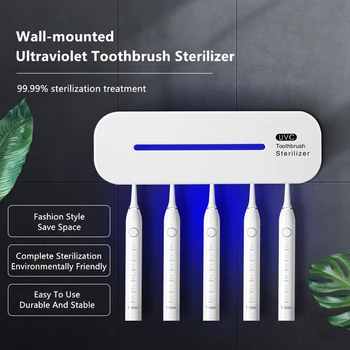 Sterilizer UV dantų šepetėlį Turėtojas tvirtinimo prie Sienos USB Sterilizacija Stovo