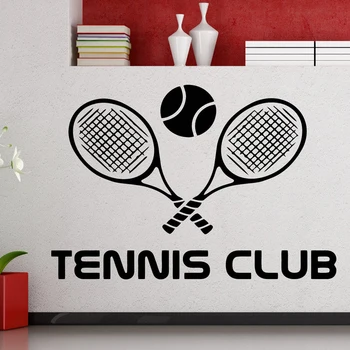 Teniso Klubo Logotipas Siena Lipdukas Teniso Sporto Teniso raketės Sienos Lipdukas Vinilo Interjero Kambario Dekoro Vandeniui Reomvable Freskos X669