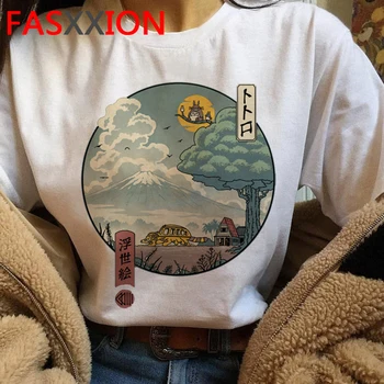Totoro Studio Ghibli vasaros top marškinėliai moterims tumblr pora spausdinti vasaros top harajuku kawaii harajuku