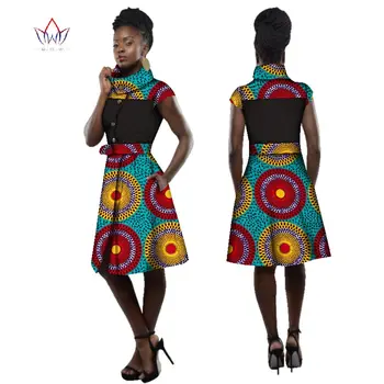 Tradicinis Afrikos Kailis Suknelė Moterims Dashiki Plius Dydis Afrikos Stiliaus Drabužių Golfo Office Suknelė BRW WY2505