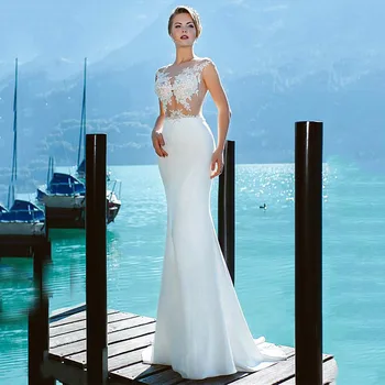 Undinė Vestuvių Suknelė Su Rankovėmis 2020 Skaidrus Nėriniai Atgal Boho Vestuvių Suknelė Vestuvių Suknelės Vestidos de novia
