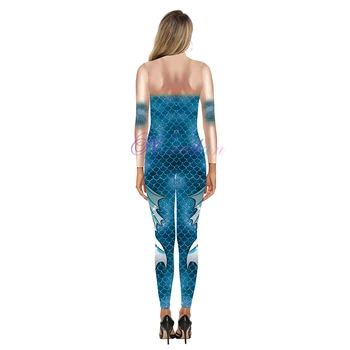 Undinėlės Kostiumu 3D Atspausdintas Seksuali Moteris Suaugusiųjų Bodysuit Kostiumas Etape Šokių Drabužiai Undinė Cosplay