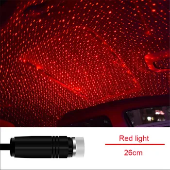 USB Powered Mini Automobilių scenos šviesos Stogo Žvaigždėtą Lazerio šviesos Dekoratyvinės Projektorius Atmosfera Galaxy Lempos Reguliuojamas kaklo Miegamasis